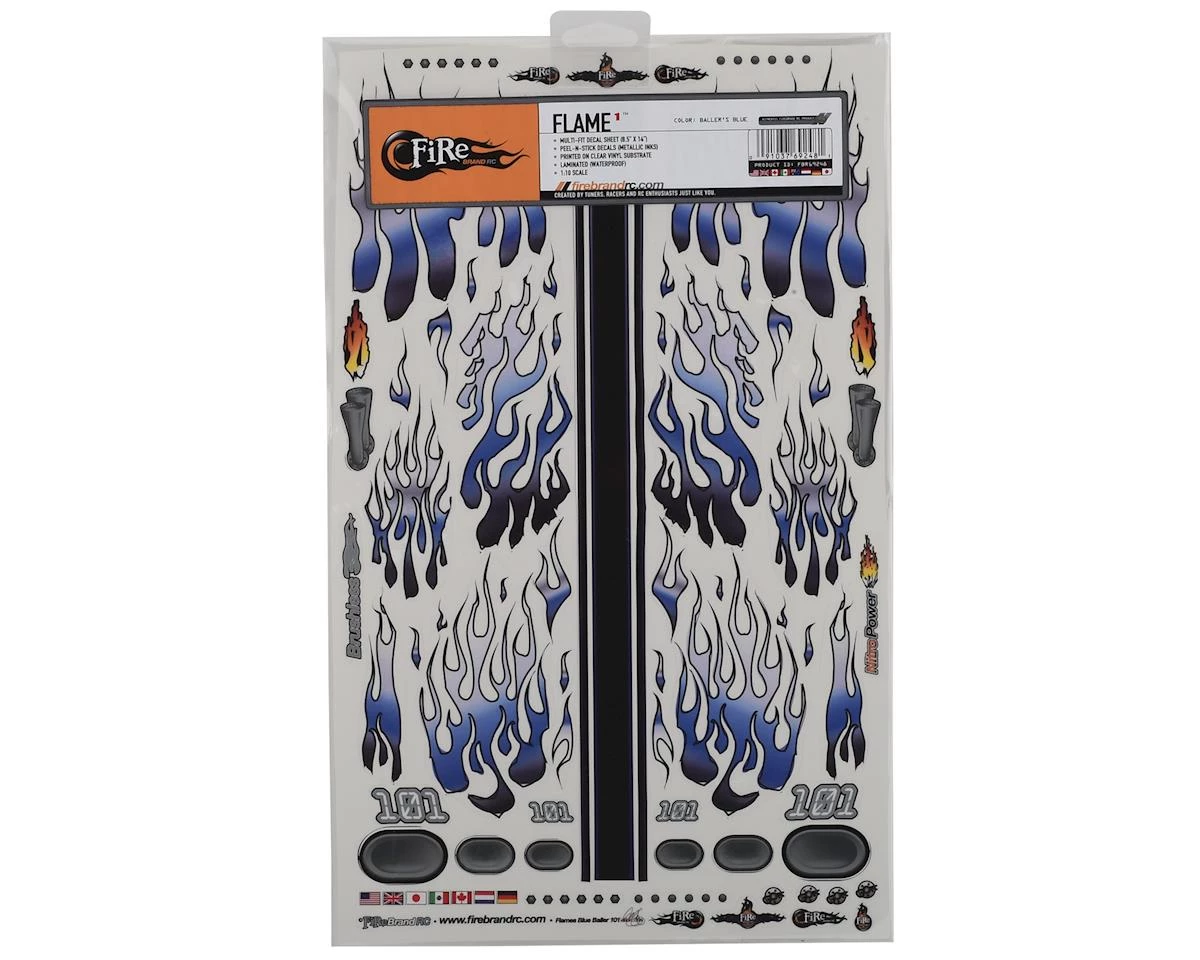 Firebrand RC Flames Ballers Decal Sheet (Blue) (8.5x14") 2 Firebrand RC Flames Ballers Decal Sheet (Blue) (8.5x14") - Image 2
