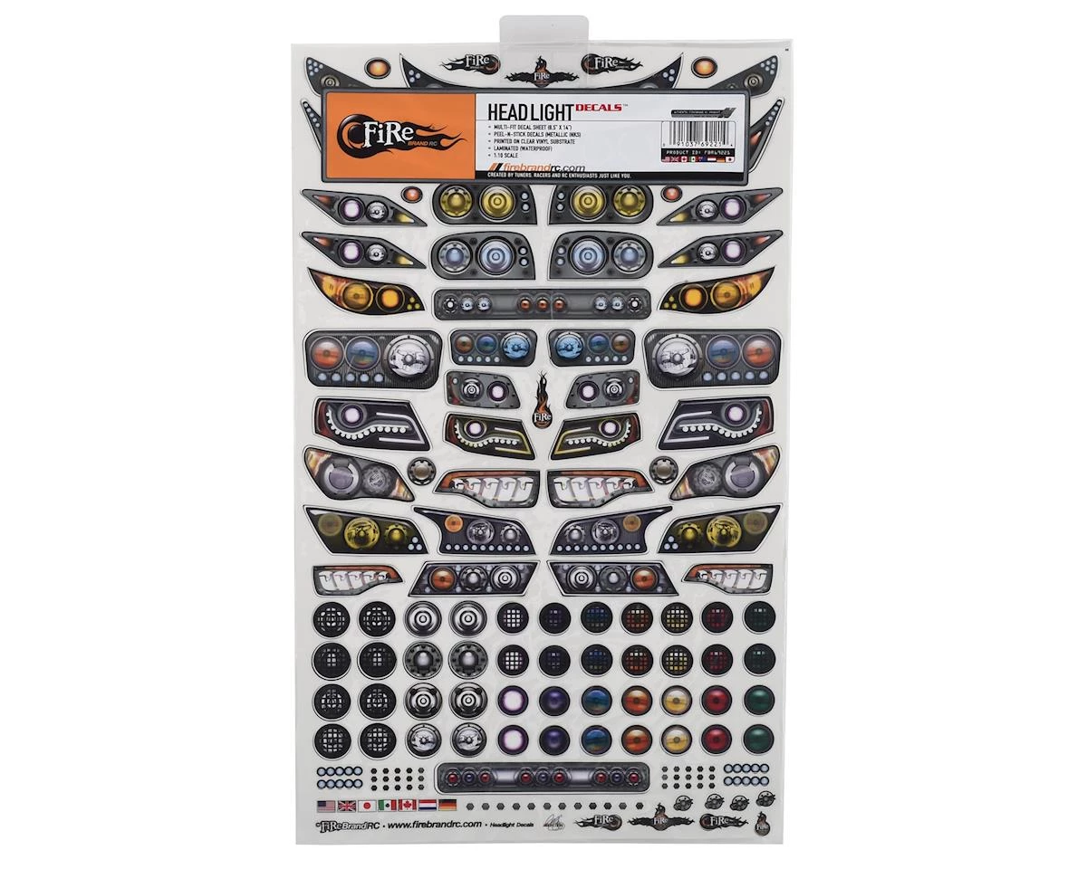 Firebrand RC Headlights Multi-Fit Decal Sheet (8.5x14") 2 Firebrand RC Headlights Multi-Fit Decal Sheet (8.5x14") - Image 2
