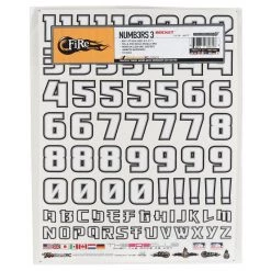 Firebrand RC Numb3Rs 3 Rocket Decal Set (White w/Black Outlines) -Cheap Dynamite Store fbr1decroc818 1