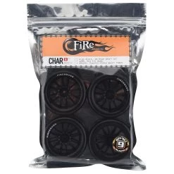 Firebrand RC Char D9 Pre-Mounted Slick Drift Tires (4) (Black) w/FireSickle Tires, 12mm Hex & 9mm Offset -Cheap Dynamite Store fbr1whechr092 2