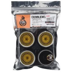 Firebrand RC Crownjewel XDR3 5° Pre-Mounted Slick Drift Tires (4) (Gold) w/Diamonds Tires, 12mm Hex & 3mm Offset -Cheap Dynamite Store fbr1whecrj782 2