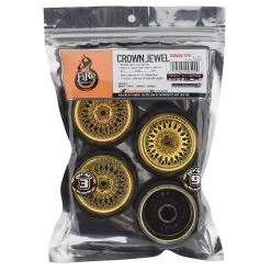 Firebrand RC Crownjewel DSR39 Pre-Mounted Slick Drift Tires (4) (Gold) w/Sickle-R Tires, 12mm Hex & 3mm/9mm Offset -Cheap Dynamite Store fbr1whecrn909 2