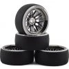 Firebrand RC Darkmatter D29 Pre-Mounted 2-Piece Drift Tires (4) (Smoke Chrome) w/D2 Tires, 12mm Hex & 9mm Offset