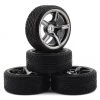 Firebrand RC Hammer DT3 Pre-Mounted Drift Tires (4) (Smoke Chrome) w/Moray Tires, 12mm Hex & 3mm Offset