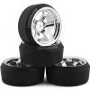 Firebrand RC Highfive XDR9 5° Pre-Mounted Slick Drift Tires (4) (Chrome) w/Diamond Tires, 12mm Hex & 9mm Offset