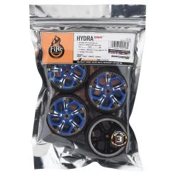 Firebrand RC Hydra DSR3 Pre-Mounted Slick Drift Tires (4) (Blue/Chrome) w/Sickle-R Tires, 12mm Hex & 3mm Offset -Cheap Dynamite Store fbr1whehyd534 2