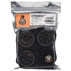 Firebrand RC Hypernova RT9 Pre-Mounted On-Road Tires (4) (Gun Metal) w/FireFang Tires, 12mm Hex & 9mm Offset -Cheap Dynamite Store fbr1whehyp527 2