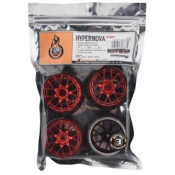 Firebrand RC Hypernova XDR 5° Pre-Mounted Slick Drift Tires (4) (Red Chrome) w/Diamond Tires, 12mm Hex & 3mm Offset -Cheap Dynamite Store fbr1whehyp775 2