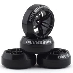 Firebrand RC Icestar XD9 0° Pre-Mounted Slick Drift Tires (4) (Black) w/Blade Tires, 12mm Hex & 9mm Offset
