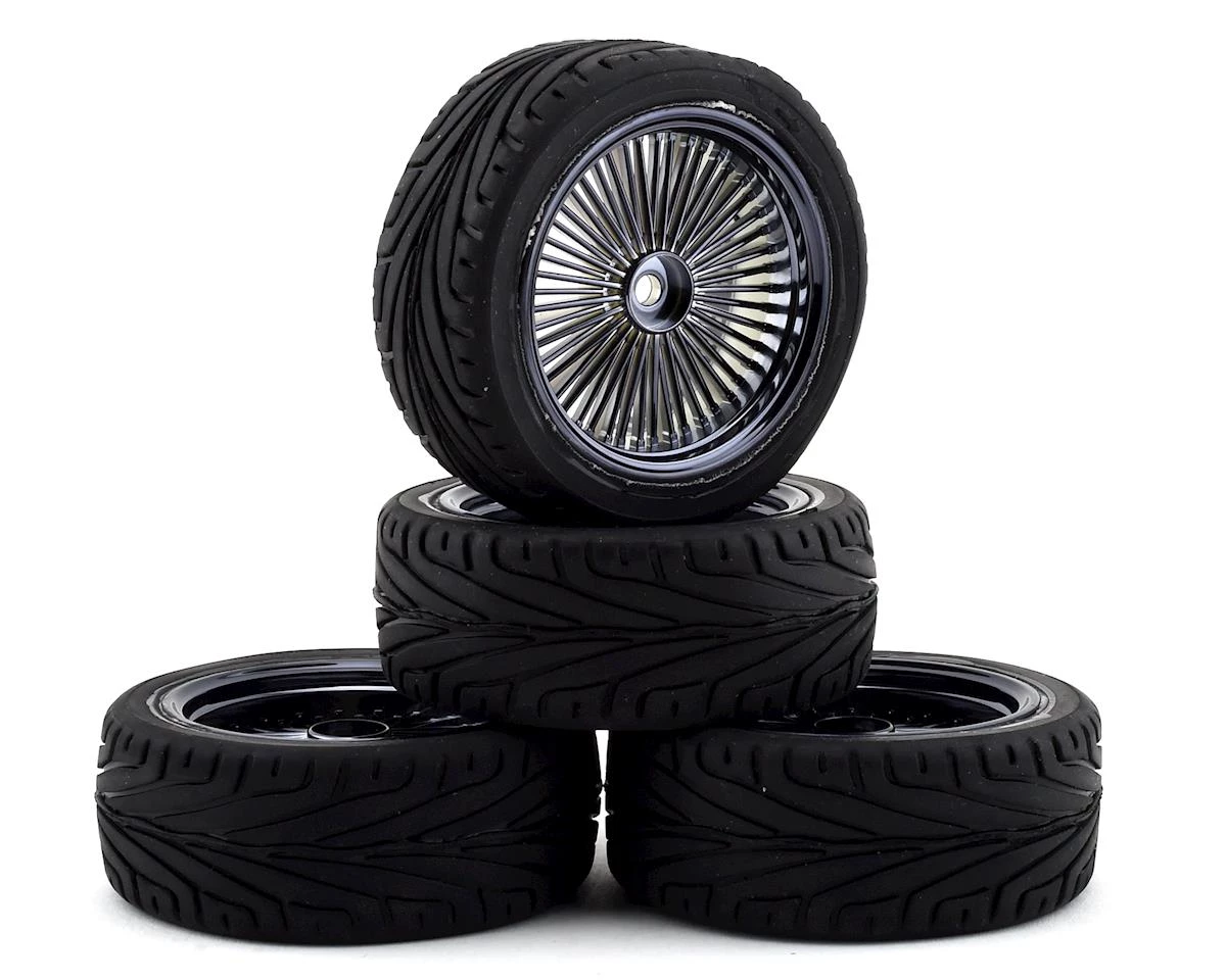 Firebrand RC OG RT3 Pre-Mounted On-Road Tires (4) (Smoke Chrome) w/Dagger Tires, 12mm Hex & 3mm Offset 1 Firebrand RC OG RT3 Pre-Mounted On-Road Tires (4) (Smoke Chrome) w/Dagger Tires, 12mm Hex & 3mm Offset