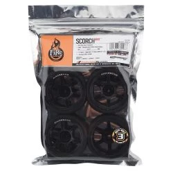 Firebrand RC Scorch RT3 Pre-Mounted On-Road Tires (4) (Black) w/FireFangs Tires, 12mm Hex & 3mm Offset -Cheap Dynamite Store fbr1whesco078 2