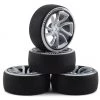 Firebrand RC Superskunk D2 Pre-Mounted Slick Drift Tires (4) (White/Black) w/D2 Tires, 12mm Hex & 3mm Offset