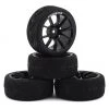 Firebrand RC Turbine RT3 Pre-Mounted On-Road Tires (4) (Black) w/Fangs Tires, 12mm Hex & 3mm Offset
